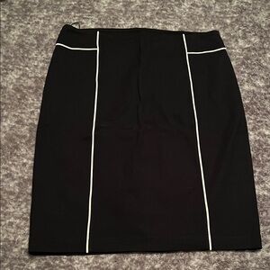 Tahari Black Pencil Skirt with White Trim